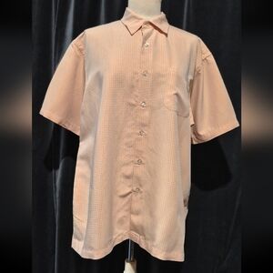 Van Heusen Men's Beige Checkered Button Down Shirt